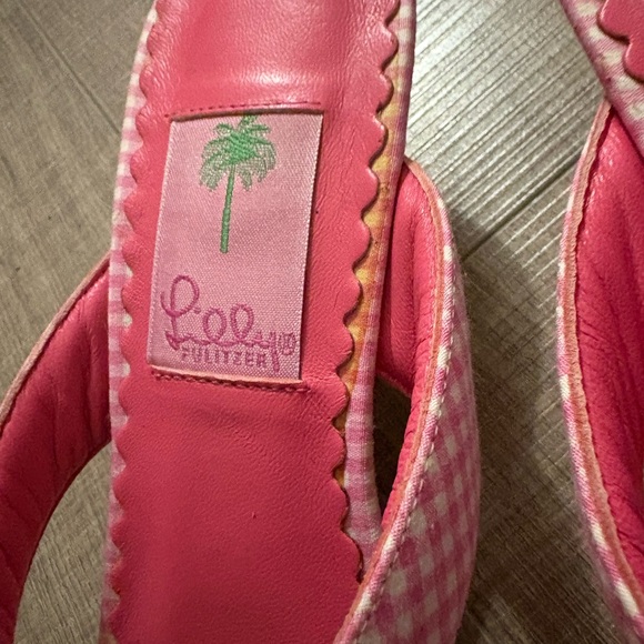 Lilly Pulitzer Pink Checkered Sandals - Picture 9 of 10